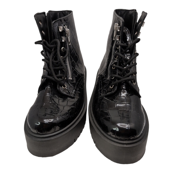 Steve Madden Keeghan combat black boots size 11 - Picture 3 of 13